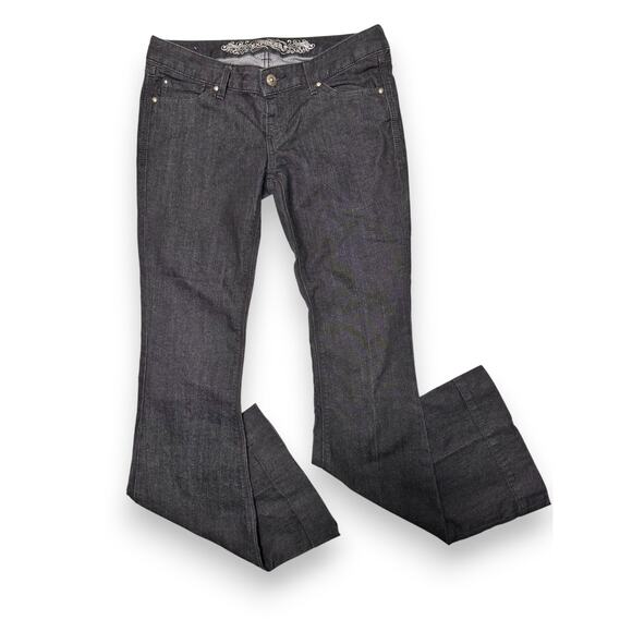 Y2K Express Stella Flare Dark Charcoal  Low Rise Jeans Size 6 - Picture 7 of 16